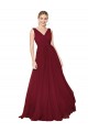 Purcahse  Burgundy High Neck Sleeveless V-Back Long Bridal Party Dress UK