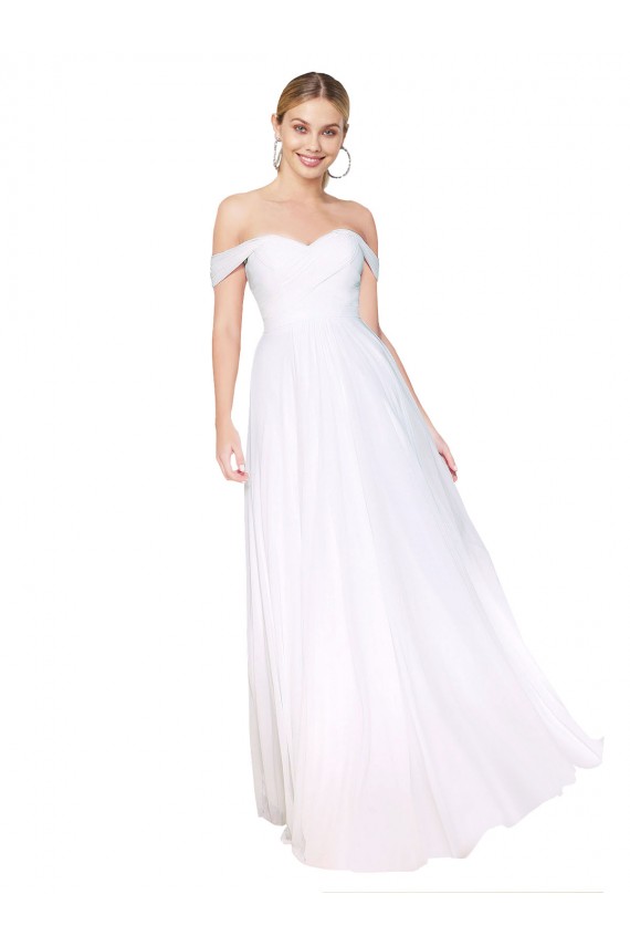 Purcahse  White High Neck Sleeveless Soft Chiffon Long Evening Dress UK