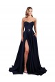 Purcahse  Dark Navy High Neck Sleeveless Low Back Stretch Crepe Long Evening Dress UK