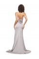 Purcahse  High Neck Sleeveless Low Back Sweep Train Evening Dresses UK