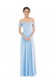 Purcahse  Light Sky Blue Off the Shoulder Sleeveless Long Maxi Wedding Party Dress UK