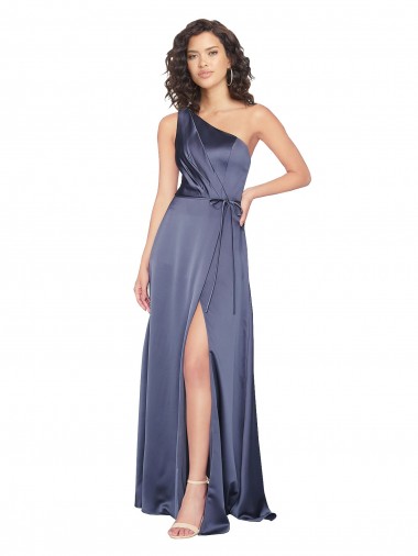 Cheap Dusk One Shoulder Sleeveless Long Evening Dress UK