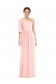 Purcahse  Pink One Shoulder Bell Sleeves Long Maxi Evening Dress UK
