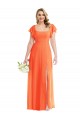 Purcahse  Tangerine Tango Square Neck Flutter Sleeves Open Back Long Maxi Evening Dress UK