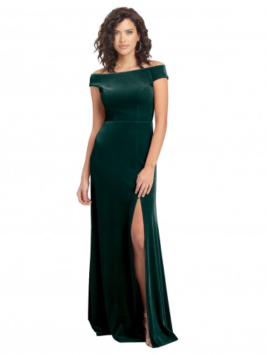 Cheap Dark Green Square Neck Cap Sleeves Long Evening Dress UK