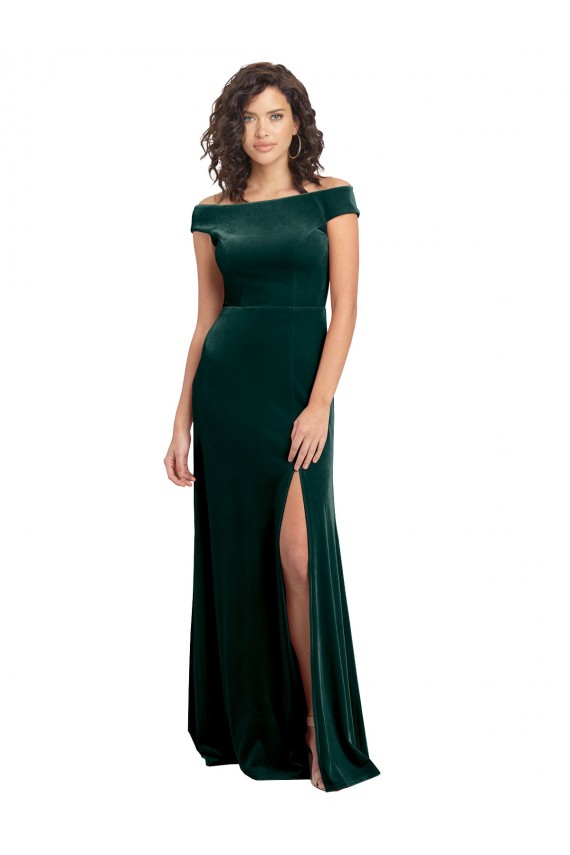 Purcahse  Dark Green Square Neck Cap Sleeves Long Evening Dress UK