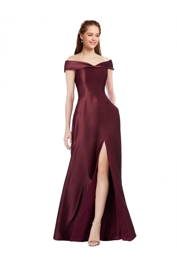 Purcahse  Burgundy Gold Strapless Cap Sleeves Long Evening Dress UK