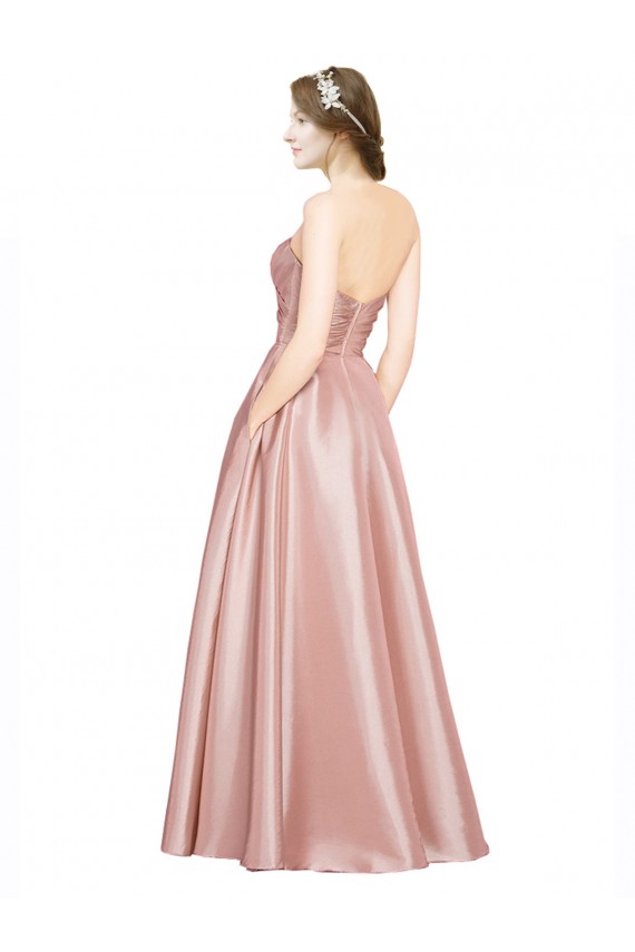 Purcahse  Strapless Sleeveless Low Back Stretch Satin Long Wedding Party Dress UK