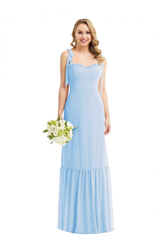 Purcahse  Light Sky Blue Sweetheart Sleeveless Long Maxi Bridal Party Dress UK