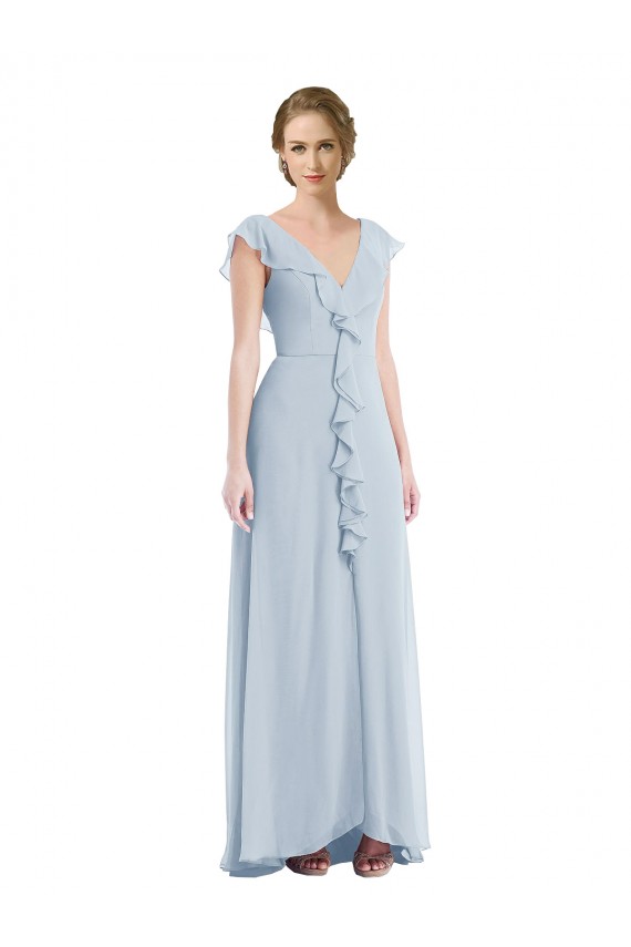 Purcahse  Sea Glass V-Neck Sleeveless V-Back Long Maxi Evening Dress UK