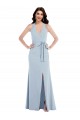 Purcahse  Light Sky Blue V-Neck Sleeveless Open Back Long Maxi Evening Dress UK