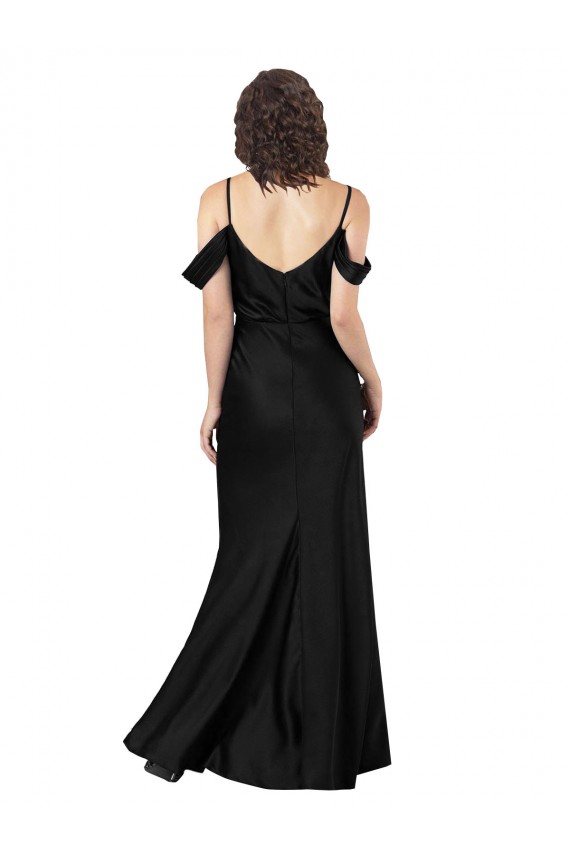 Purcahse  Black Off the Shoulder Sleeveless Low Back Long Sexy Evening Dress UK
