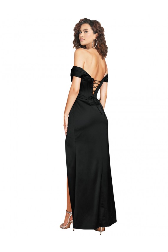 Purcahse  Black Sweetheart Sleeveless Low Back Long Sexy Wedding Party Dress UK