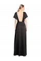 Purcahse  Black V-Neck Cap Sleeves Open Back Long Evening Dress UK