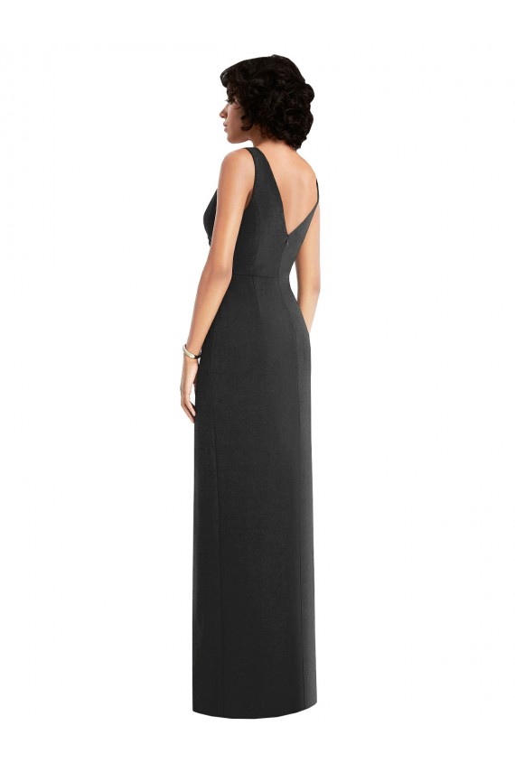 Purcahse  Black V-Neck Sleeveless V-Back Long Maxi Evening Dress UK