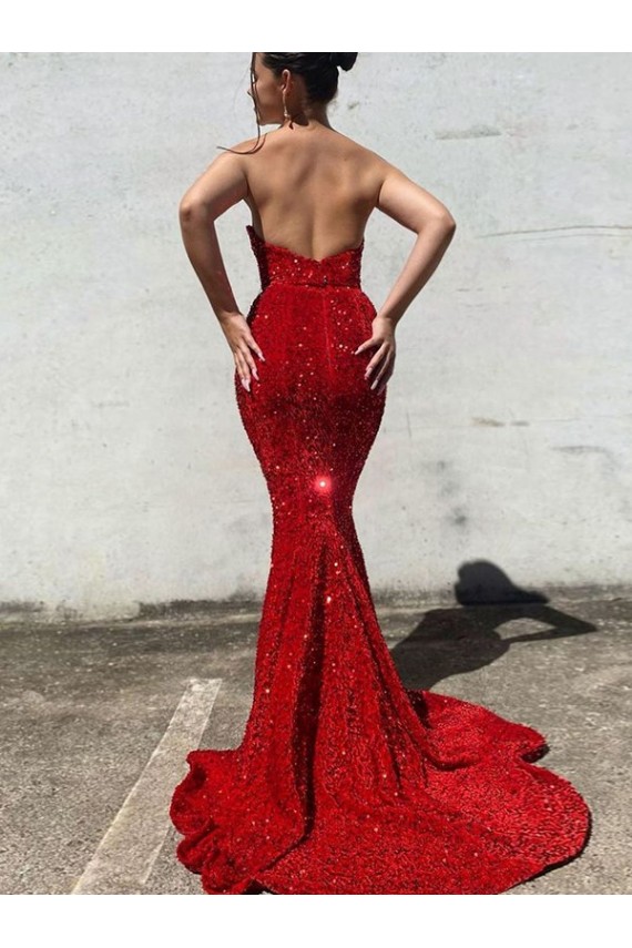 Purcahse  Burgundy Sweetheart Sleeveless Court Train Long Evening Dress UK