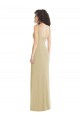 Purcahse  Champagne Square Neck Sleeveless Low Back Long Evening Dress UK