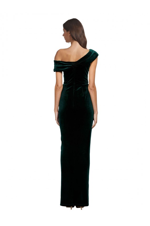 Purcahse  Dark Green Sweetheart Sleeveless Stretch Velvet Long Evening Dress UK