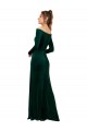 Purcahse  Dark Green Off the Shoulder Long Sleeves Long Evening Dress UK