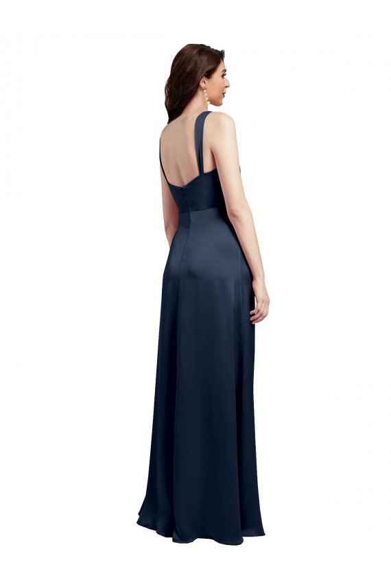 Purcahse  Dark Navy Cowl Neck Sleeveless Low Back Long Evening Dress UK