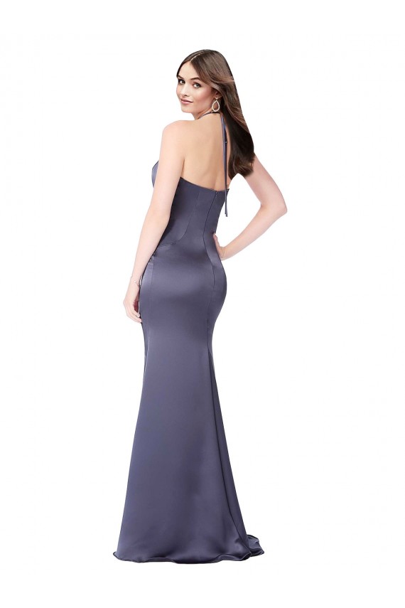 Purcahse  Dusk Halter Neck Sleeveless Low Back Long Sexy Evening Dress UK