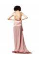 Purcahse  Dusty Pink One Shoulder Sleeveless Open Back Long Sexy Evening Dress UK