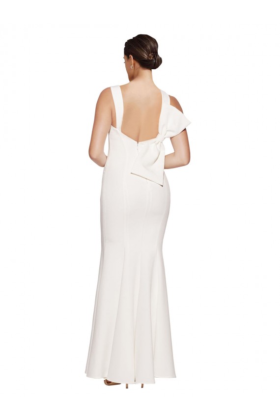 Purcahse  Ivory Square Neck Sleeveless Low Back Long Evening Dress UK
