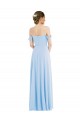 Purcahse  Light Sky Blue Off the Shoulder Sleeveless Long Maxi Wedding Party Dress UK