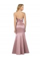 Purcahse  Light Sky Blue Strapless Sleeveless Low Back Satin Long Evening Dress UK