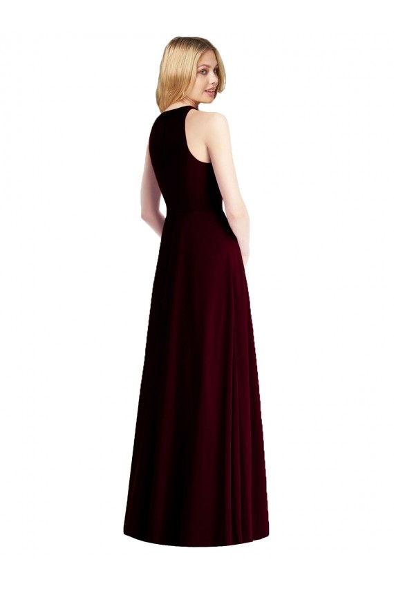 Purcahse  Light Sky Blue Halter Neck Sleeveless Long Maxi Evening Dress UK