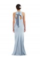 Purcahse  Light Sky Blue Jewel Neck Sleeveless Open Back Long Evening Dress UK