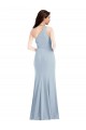 Purcahse  Light Sky Blue One Shoulder Sleeveless Long Maxi Evening Dress UK
