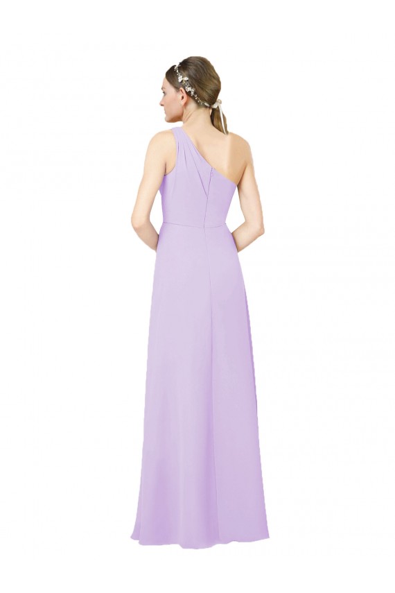 Purcahse  Lilac One Shoulder Sleeveless Long Evening Dress UK