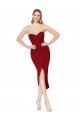 Purcahse  Burgundy High Neck Sleeveless Knee Length Sexy Evening Dress UK