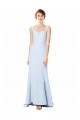 Purcahse  Light Sky Blue High Neck Sleeveless Long Bridal Party Dress UK