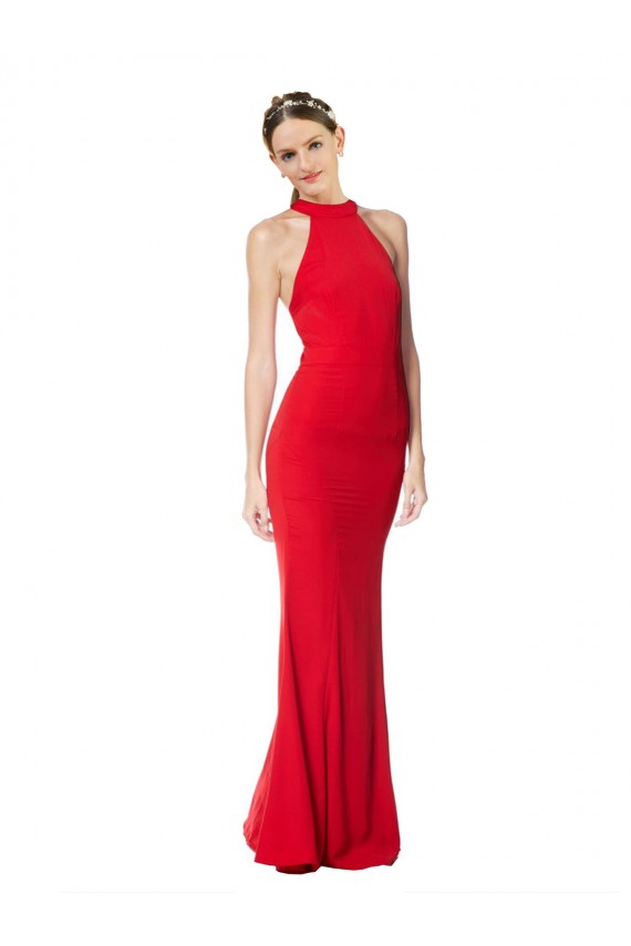 Purcahse  Red High Neck Sleeveless Long Maxi Evening Dresses UK