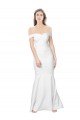 Purcahse  Ivory Off the Shoulder Sleeveless Low Back Long Evening Dress UK