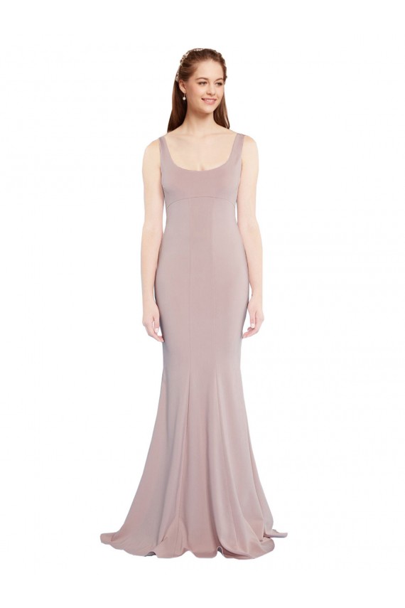 Purcahse  Dusty Pink Scoop Neck Cap Sleeves Long Evening Dress UK