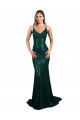 Purcahse  Dark Green V-Neck Sleeveless Low Back Long Sexy Evening Dress UK