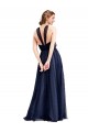 Purcahse  Navy Blue Halter Neck Sleeveless Long Semi Formal Evening Dress UK
