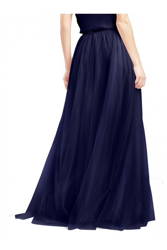 Purcahse  Navy Blue High Neck Sleeveless Long Semi Formal Bridal Party Dress UK