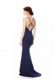 Purcahse  Navy Blue High Neck Sleeveless Criss Cross Open Back Long Evening Dress UK
