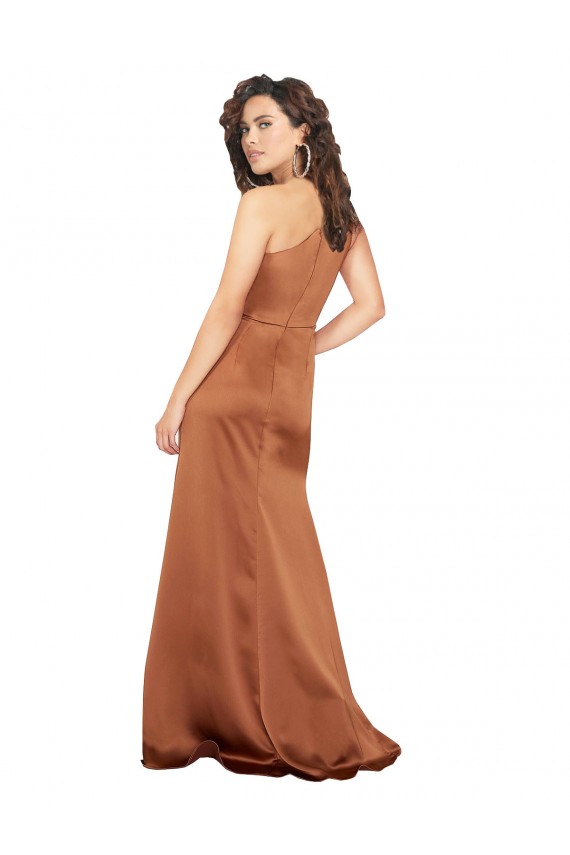 Purcahse  Orange One Shoulder Sleeveless Long Evening Dress UK