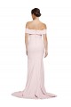 Purcahse  Pink Square Neck Sleeveless Low Back Sweep Train Bridal Party Dress UK