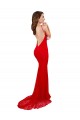 Purcahse  Red High Neck Sleeveless Open Back Long Sexy Evening Dress UK