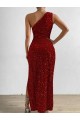 Purcahse  Red One Shoulder Sleeveless Long Evening Dress UK