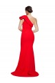 Purcahse  Red One Shoulder Sleeveless Sweep Train Semi Formal Evening Dress UK