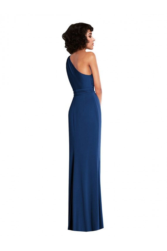 Purcahse  Royal Blue One Shoulder Sleeveless Long Maxi Evening Dress UK