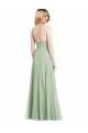 Purcahse  Sage Square Neck Sleeveless Low Back Long Maxi Evening Dress UK