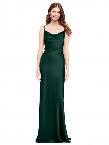 Cheap Hunter Cowl Neck Sleeveless V-Back Long Wedding Party Dress UK